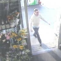 Man entering flower shop